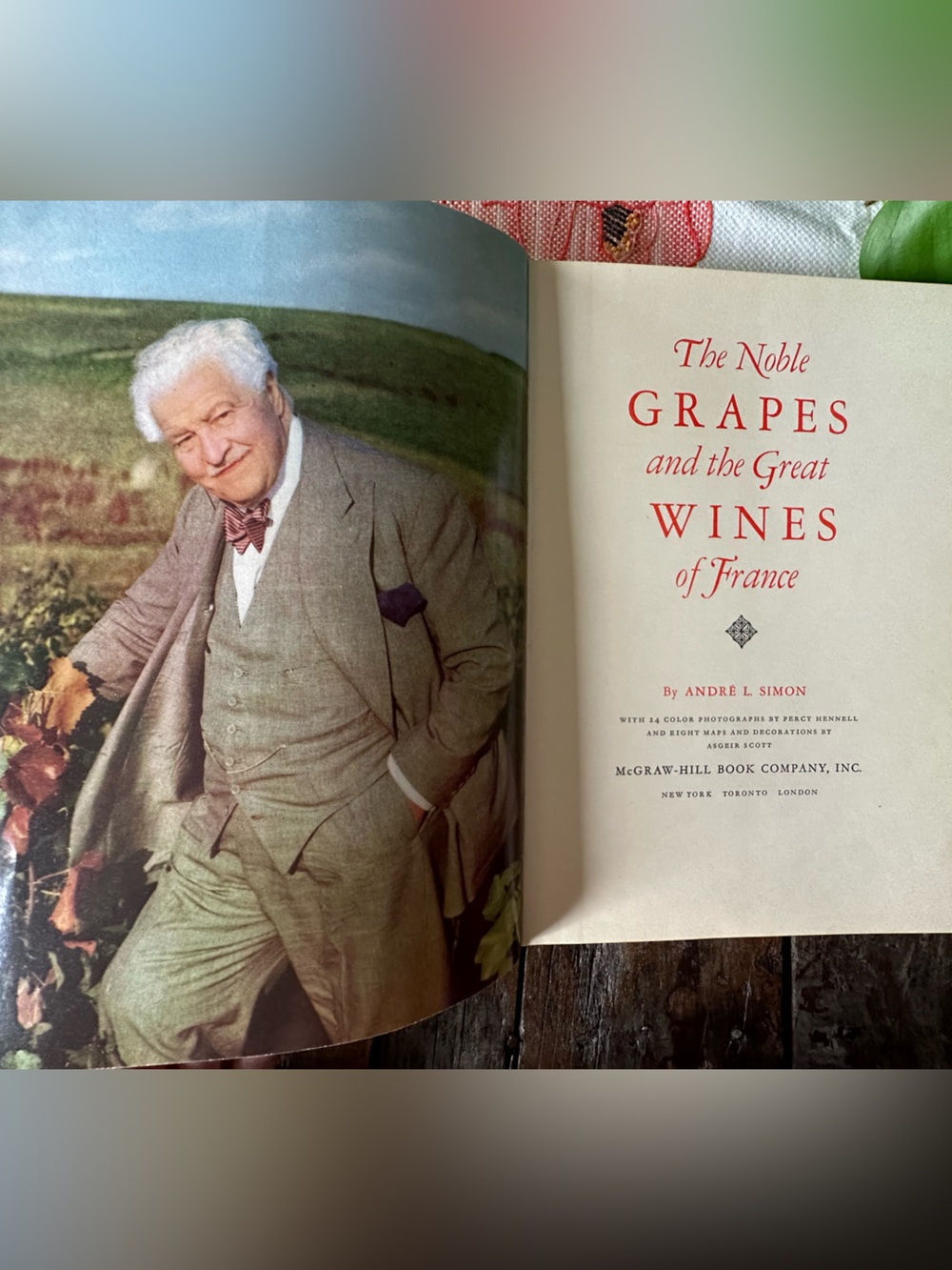 The Noble Grapes & the Great Wines of France 1957 edition hardcover